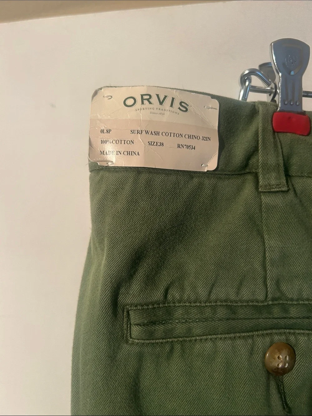 Orvis Men's Surf Wash size 38 100% cotton  Pants